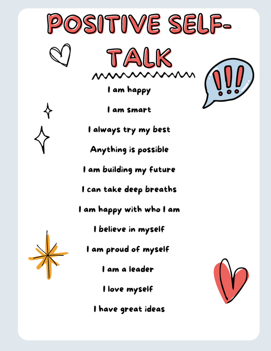 Positive Self-Talk Affirmation Sheet