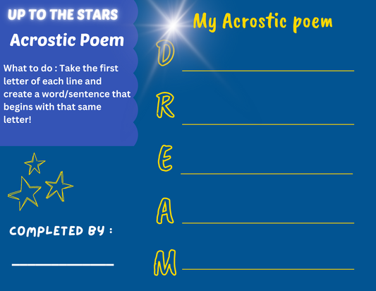 Up To The Stars Acrostic Poem